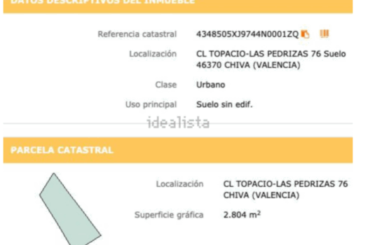 TERRENO URBANO – SOLAR – Chiva – 30101046_S